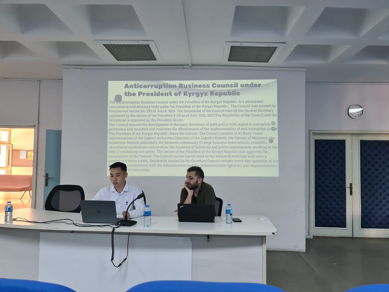 Azamat Satarov presenting his research at Marmara University 